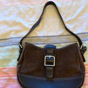 Vintage Coach leather and suede bag